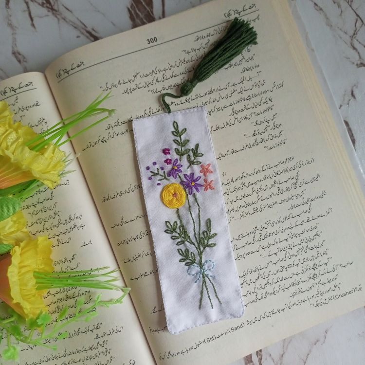 Fabric Bookmark - Flowers