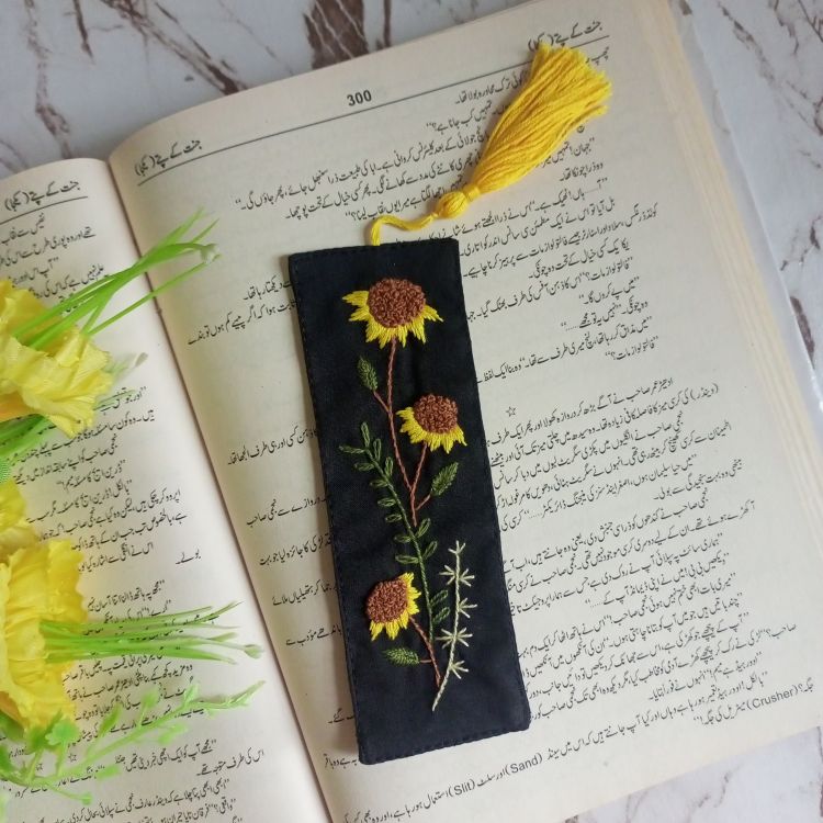 Fabric Bookmark - Floral Sunflowers