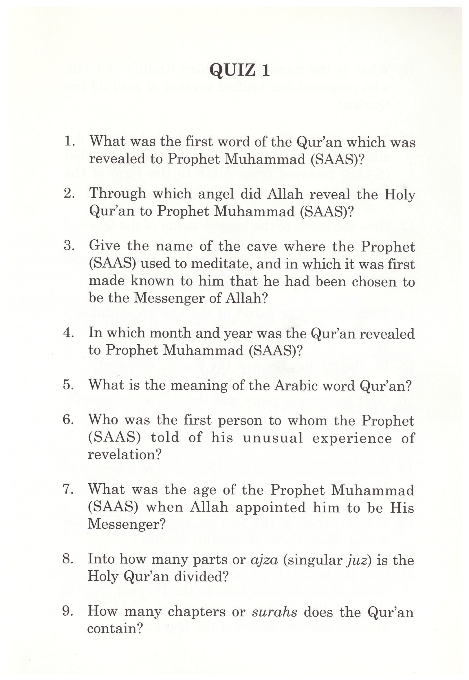 Islamic Quiz Book Set 1-3