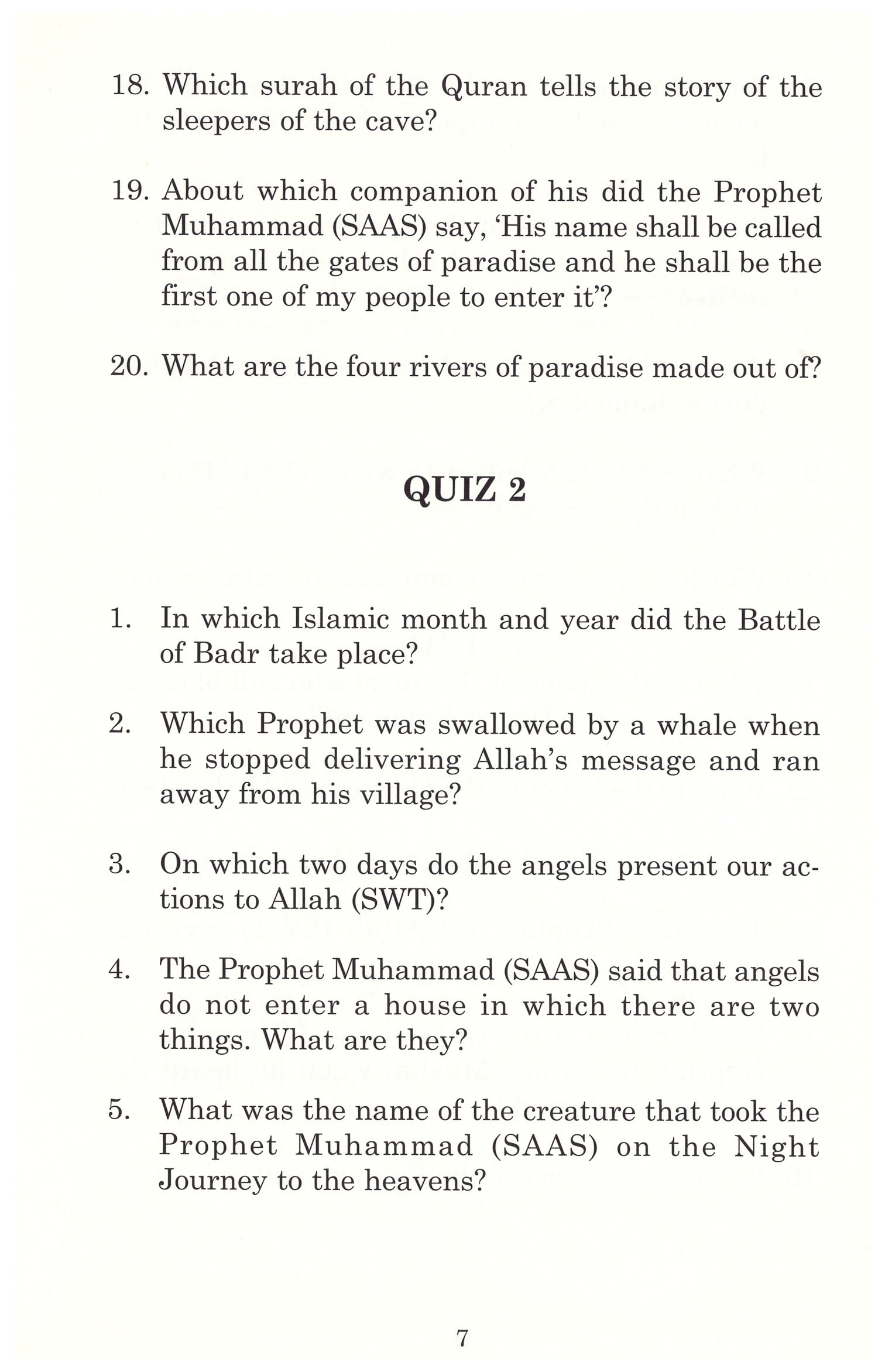 Islamic Quiz Book Set 1-3